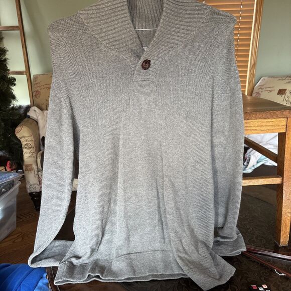 Horny Toad Gray SINGLE Button Knit Sweater Size XL VINTAGE - Picture 3 of 6